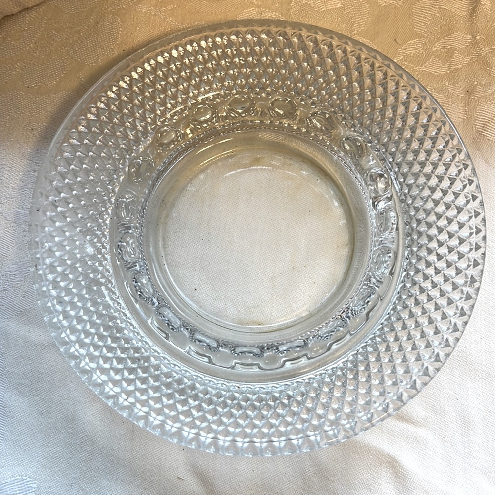 Vintage Hobnail Clear Glass Dish/Ashtray 6.5 “.
